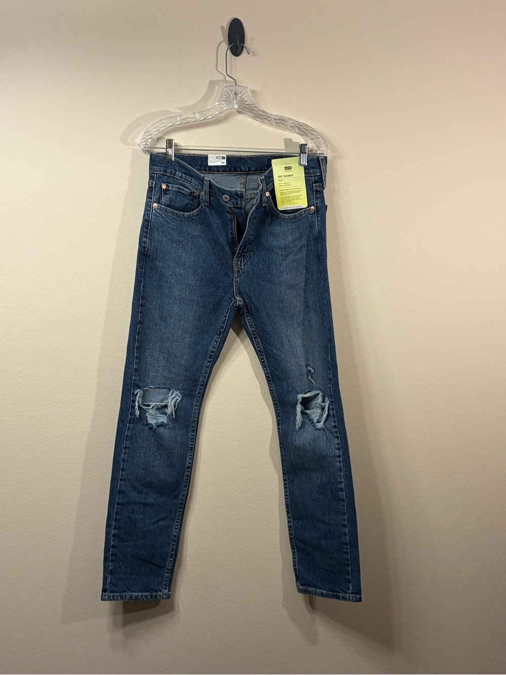 Levi’s 510 Skinny distressed jeans — 31 × 30 — NEW WITH TAGS